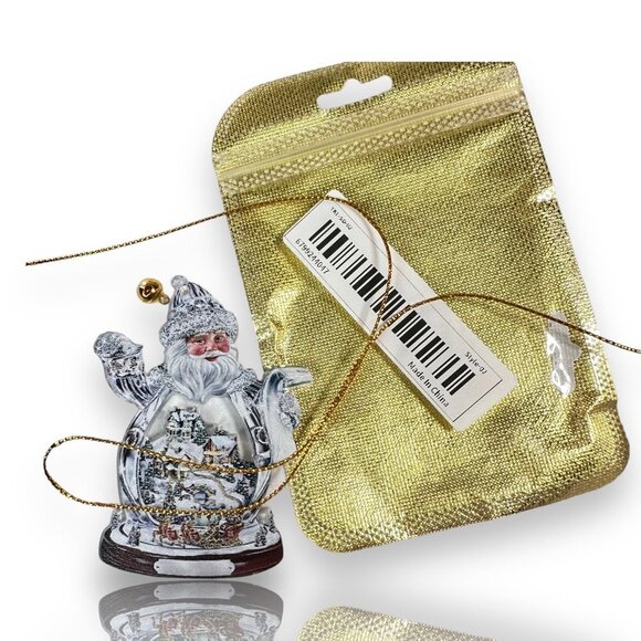 Santa Snow Globe Ornament Hanging Acrylic Holiday Tree Decor Car Ornament New - Picture 5 of 7